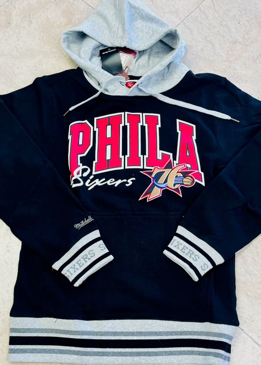 Sixers Vintage NBA Embroidered Hoodie Monkey s Uncle