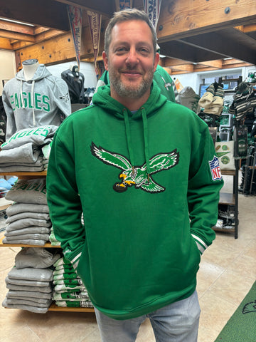 Philadelphia Eagles Chainstitch Fleece Throwback Hoodie