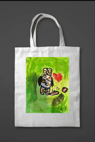 Aly Zoomie Puppy Tote Bag