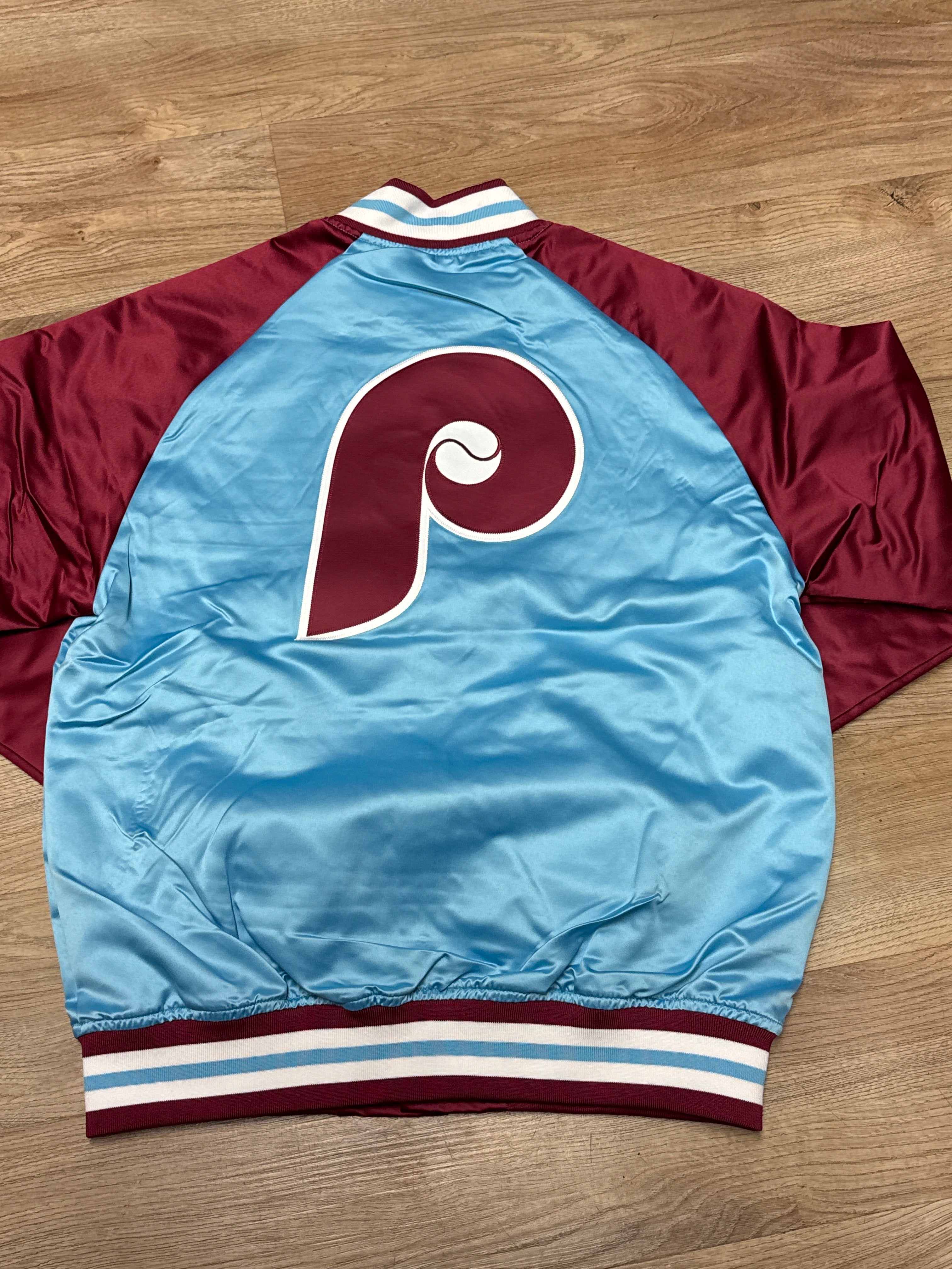 Phillies throwback double clutch satin jacket