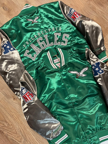 Kids Philadelphia Eagles Throwback Primetime Satin Jacket