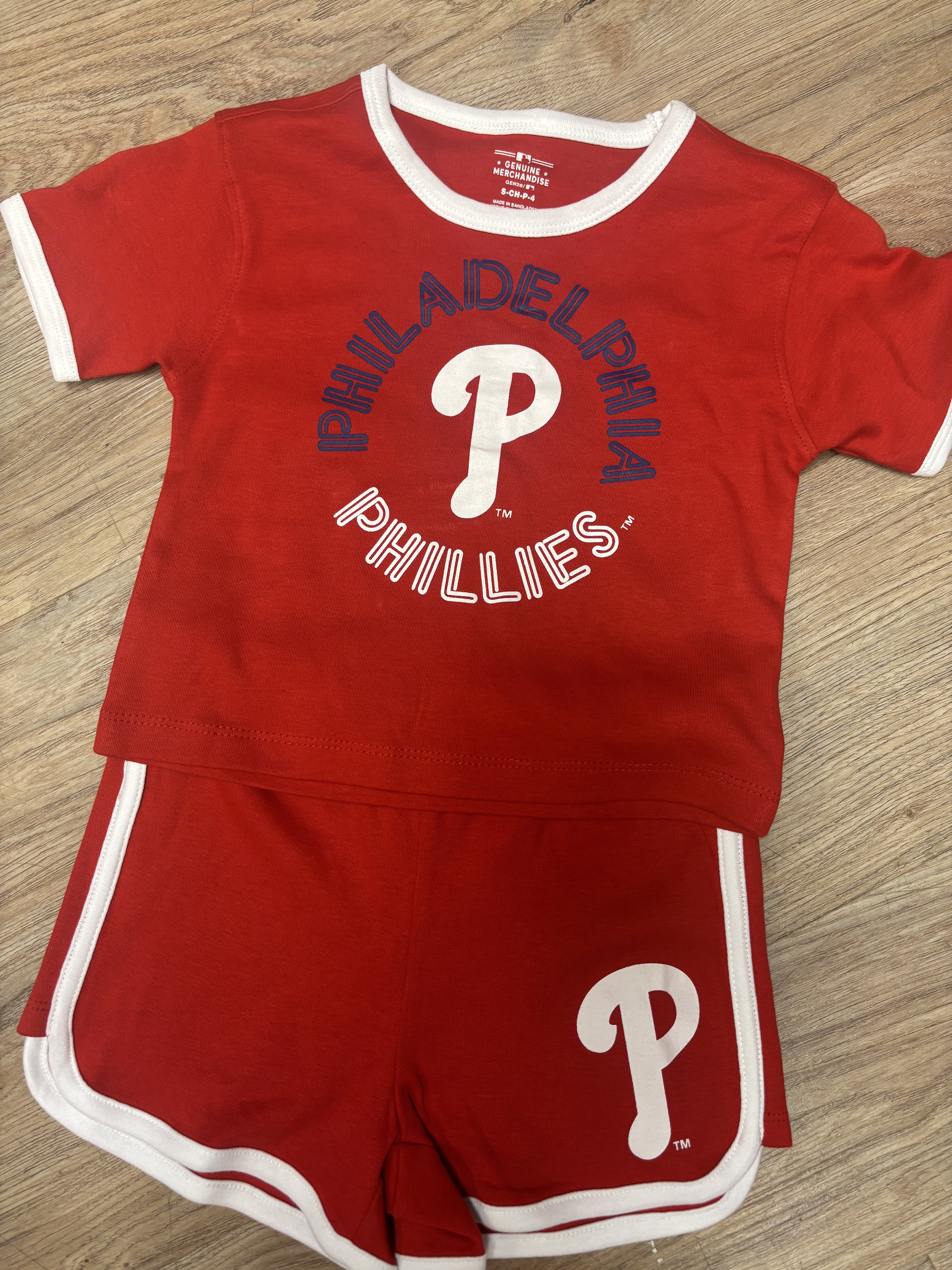 Phillies Double Run Short Sleeve Tee Short Set Girls