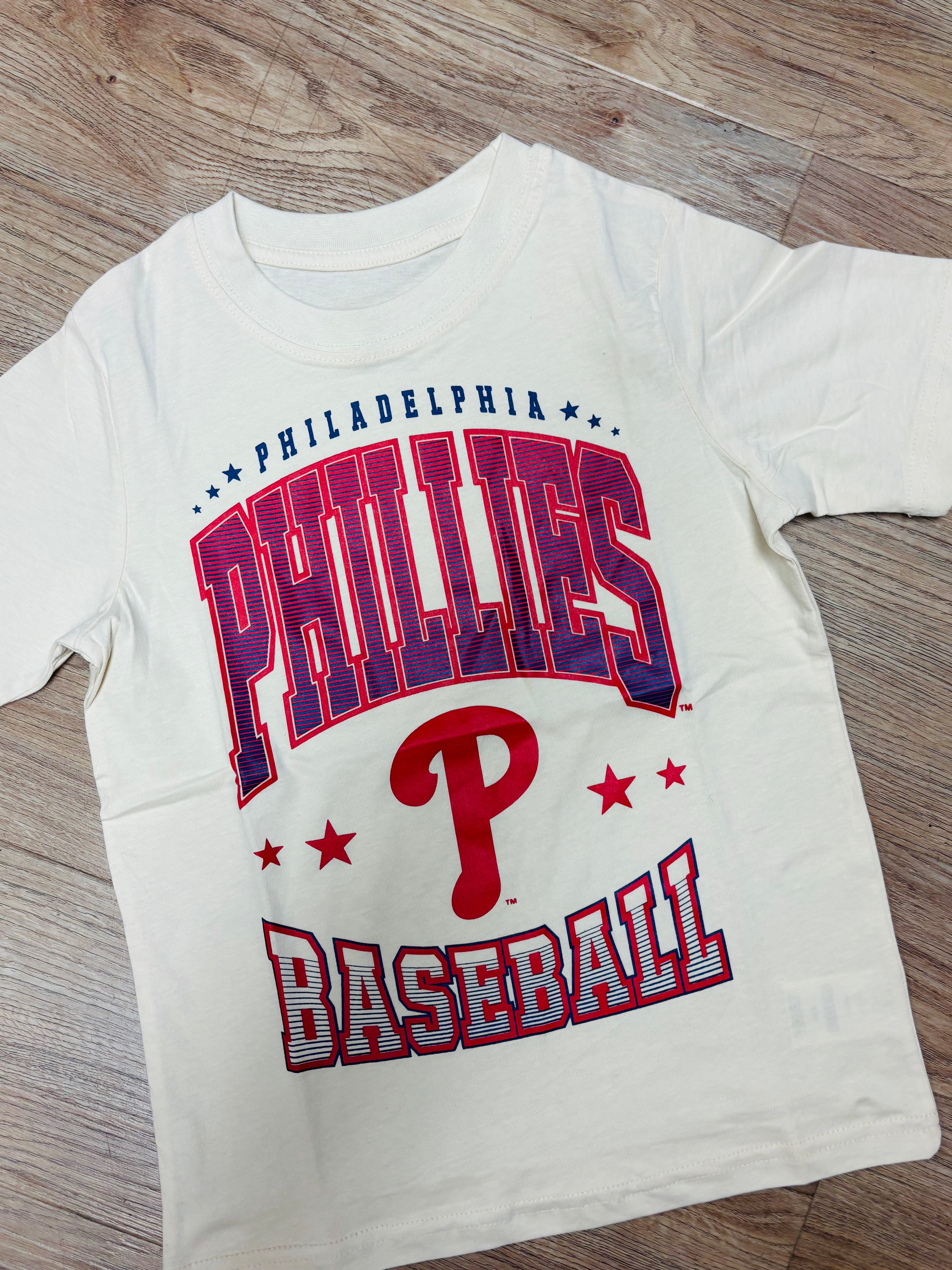 Phillies Kids Batter Box Short Sleeve Natural tee