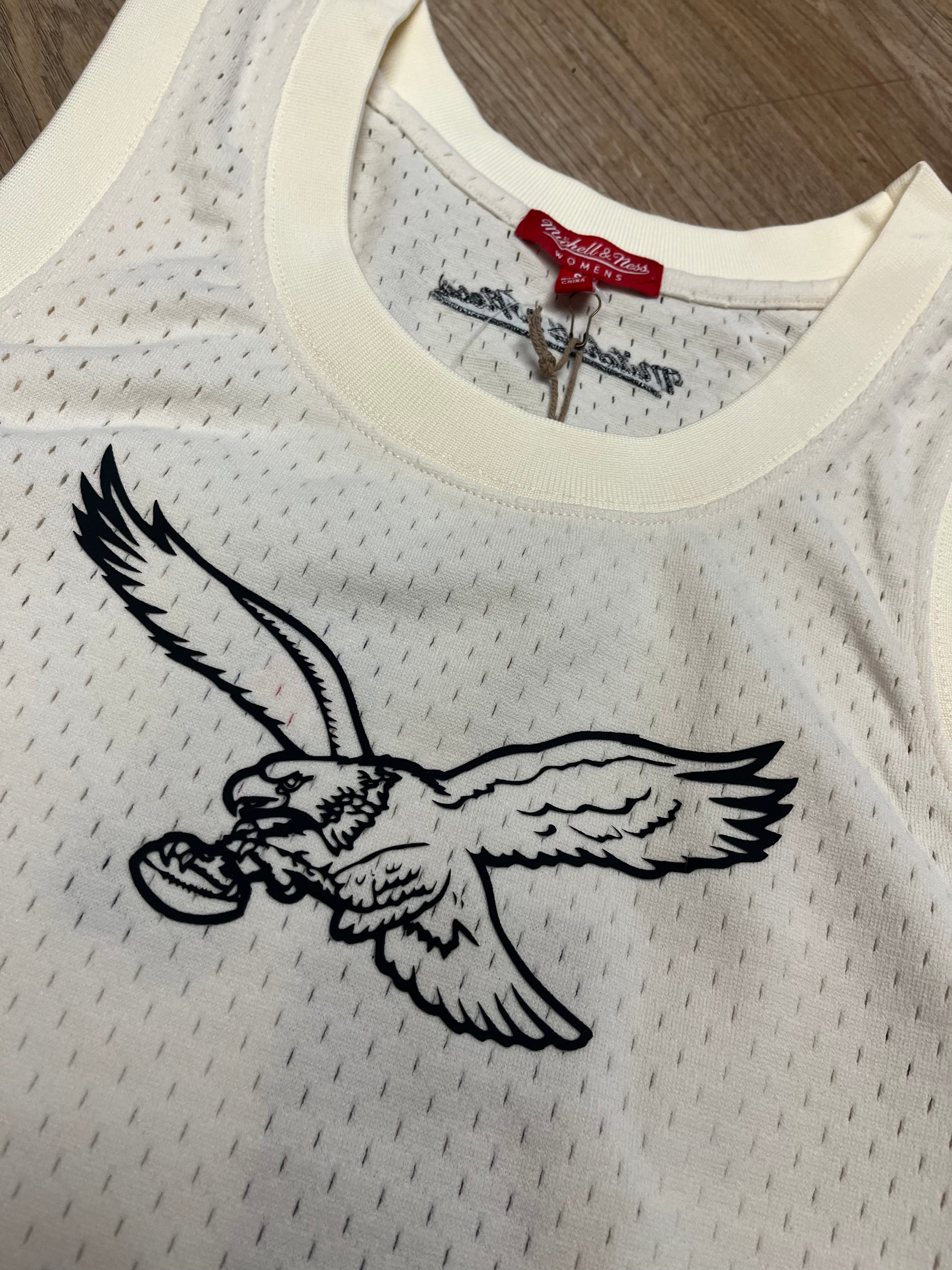 Ladies Eagles Throwback Cream Crop Tank