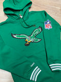 Philadelphia Eagles Chainstitch Fleece Throwback Hoodie