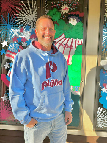 Philadelphia Phillies Snow Washed Fleece Throwback Hoodie