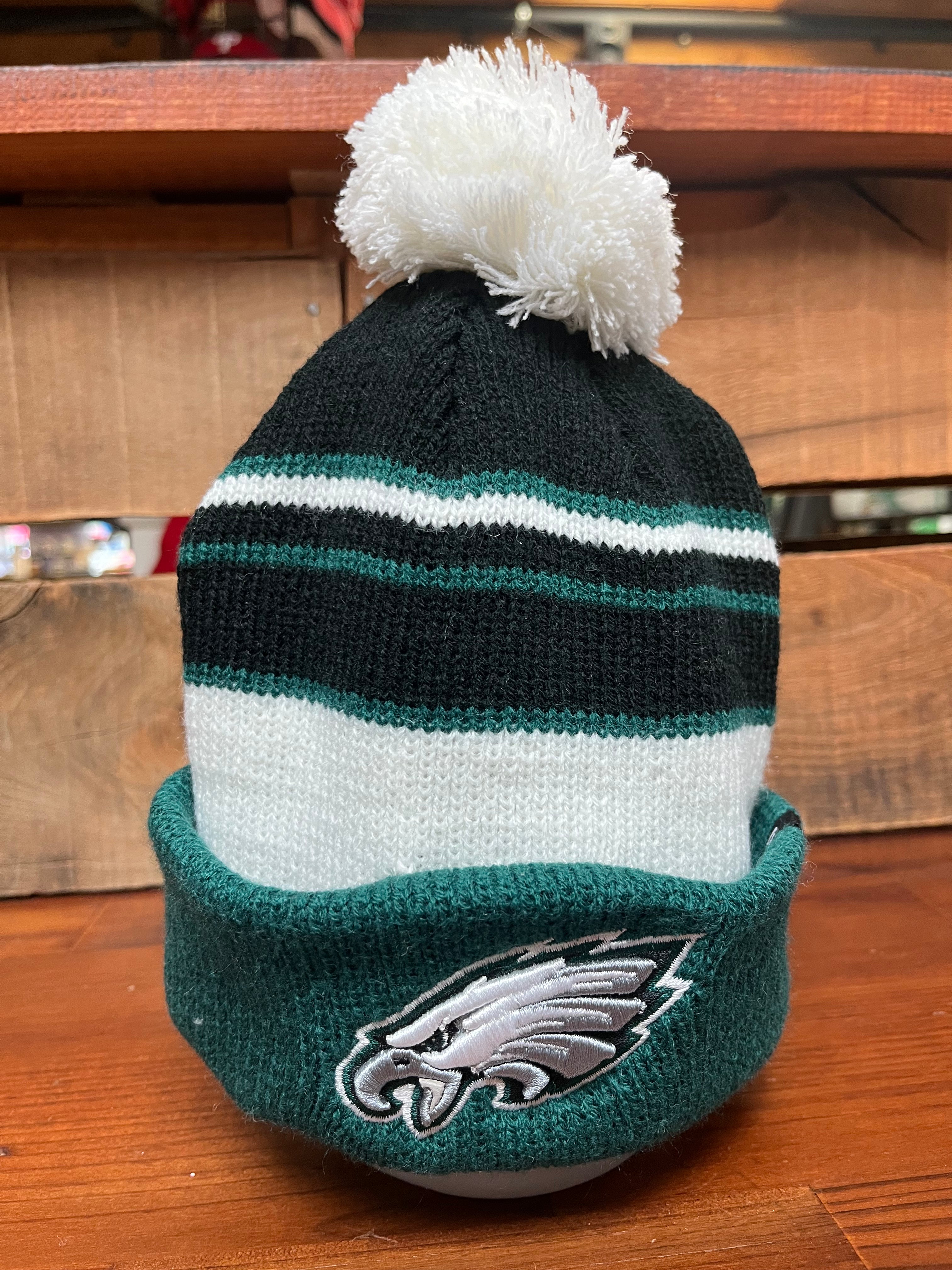 Toddler Eagles Black PeeWee Cuff Knit Pom Hat