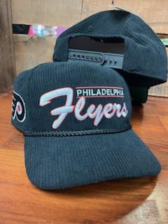 Philadelphia Flyers Black Double Header Corduroy Hitch Hat