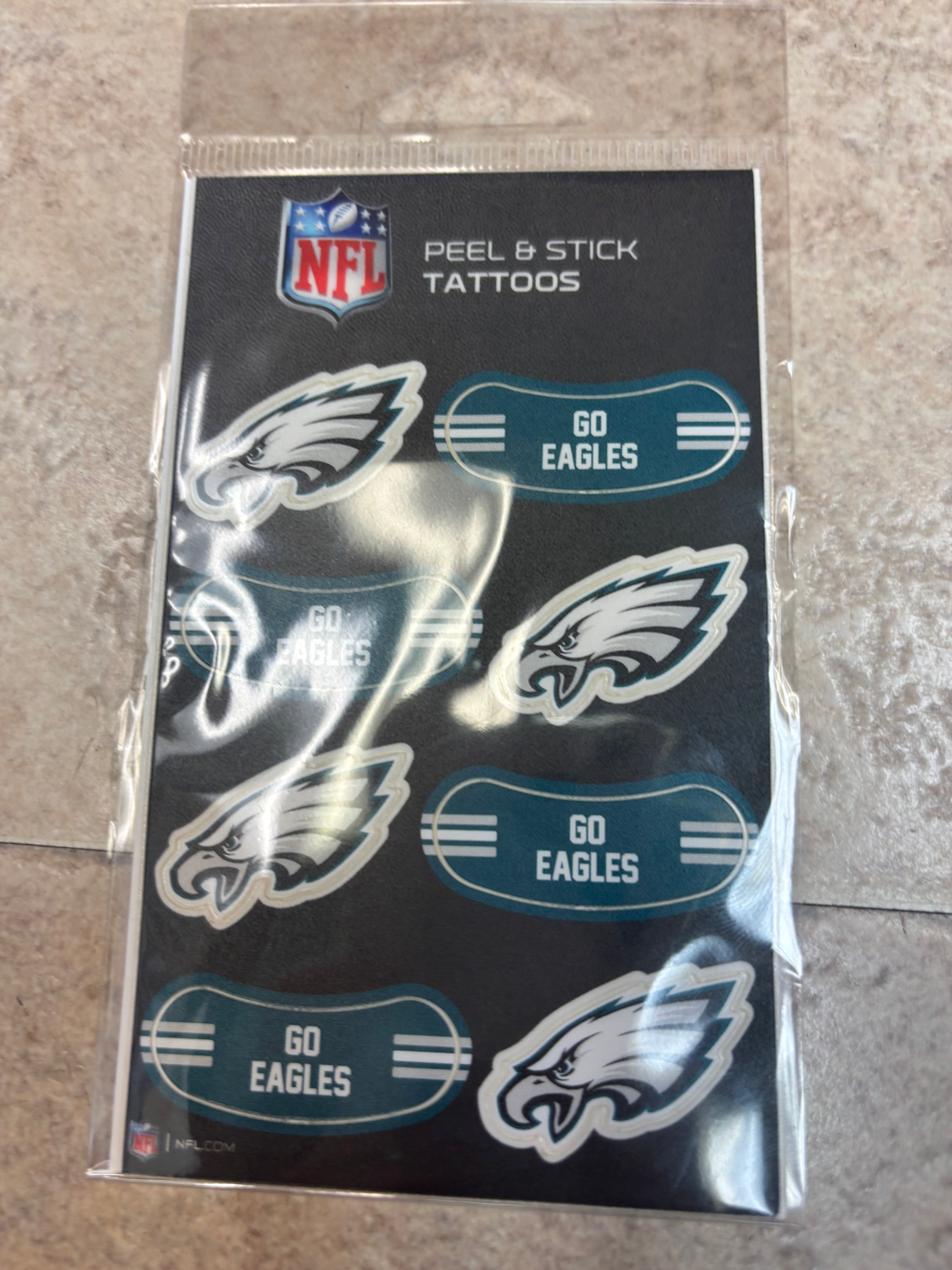 Go Eagles Peel and Stick Face Tattoos