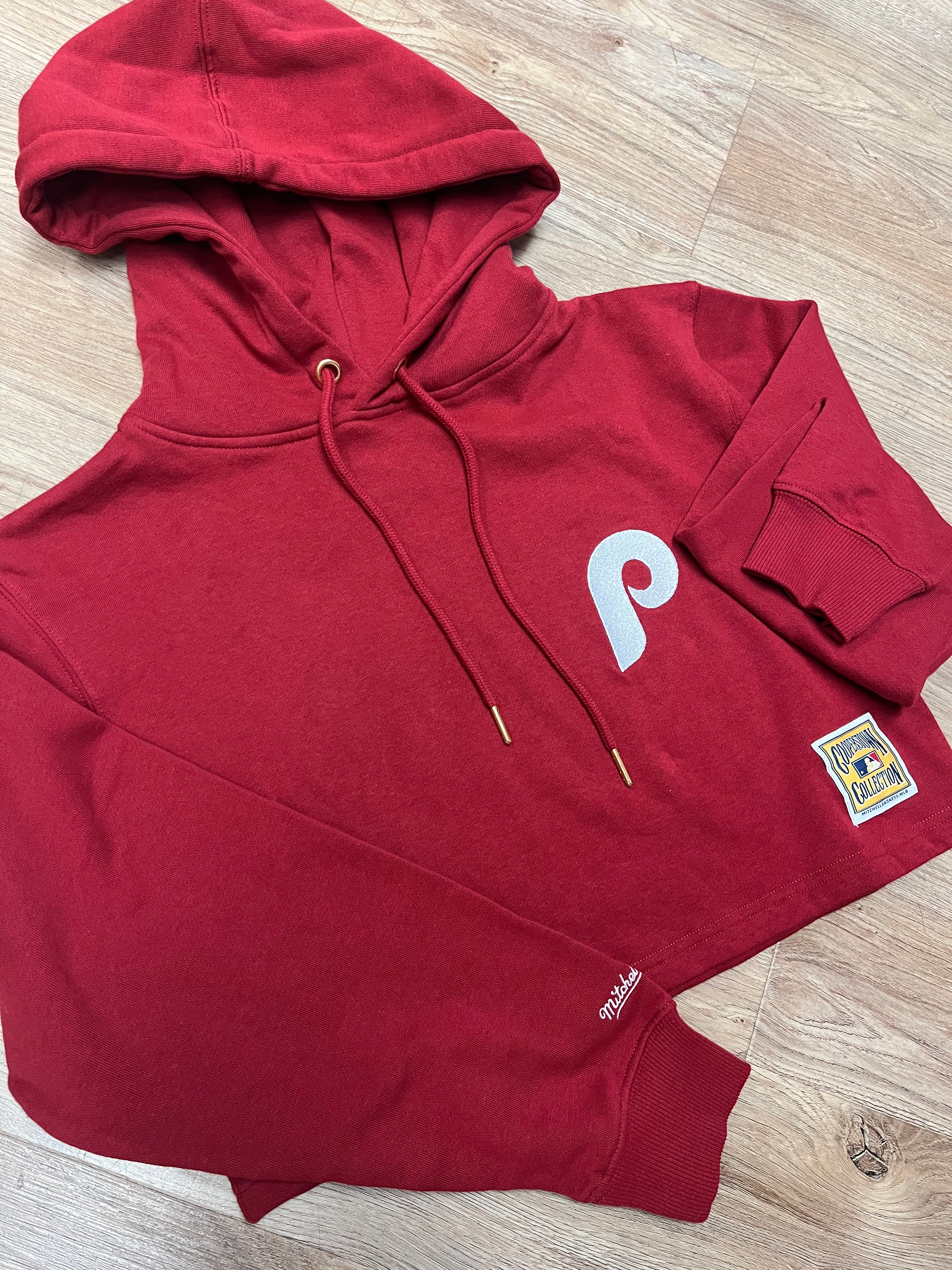 Phillies throwback crop womens hoodie