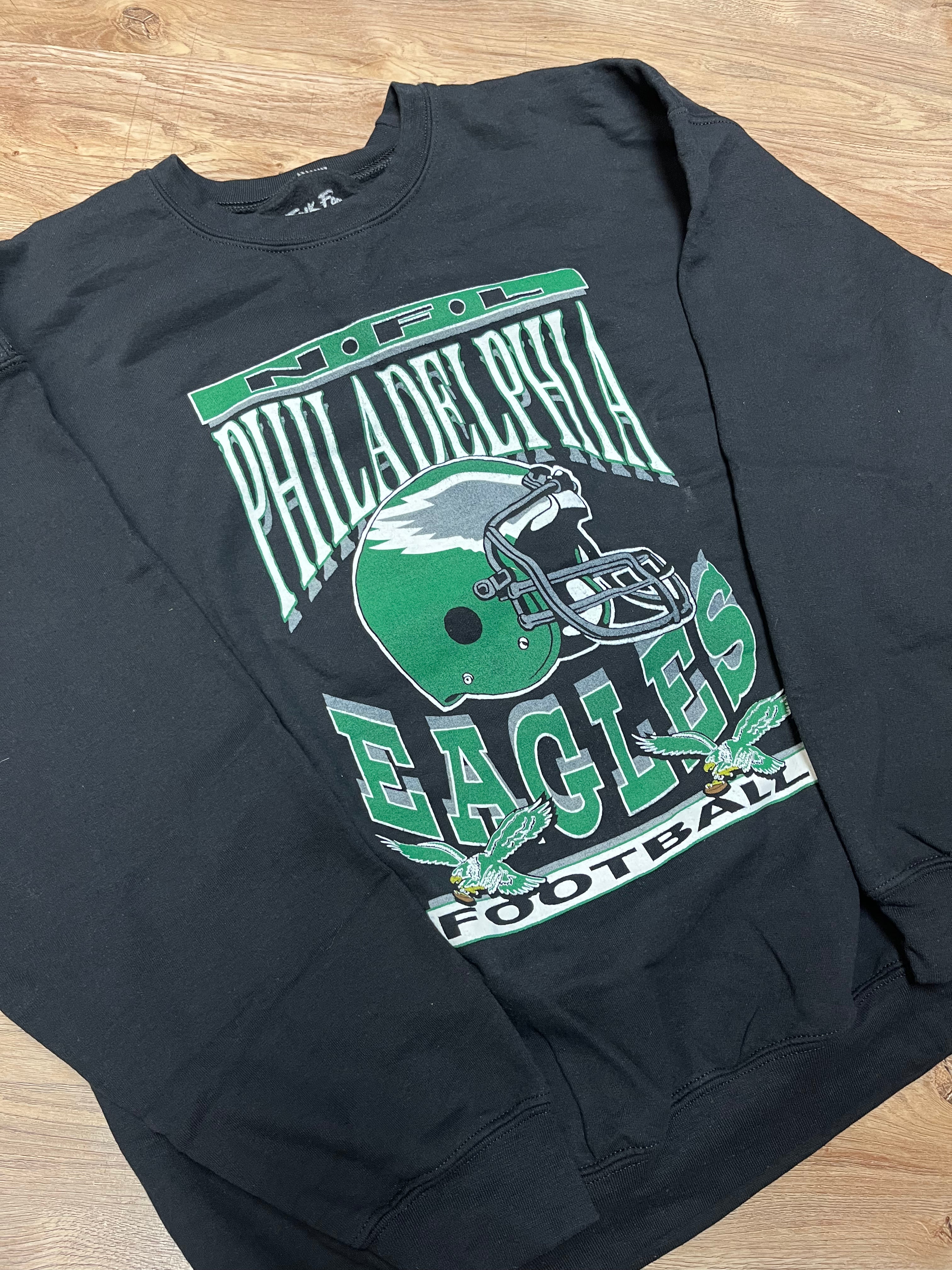 Eagles Throwback Helmet Flea Market Crew Sweatshirt