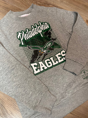 Kids Eagles Retro Big Game Crew Fleece Sweatshirt