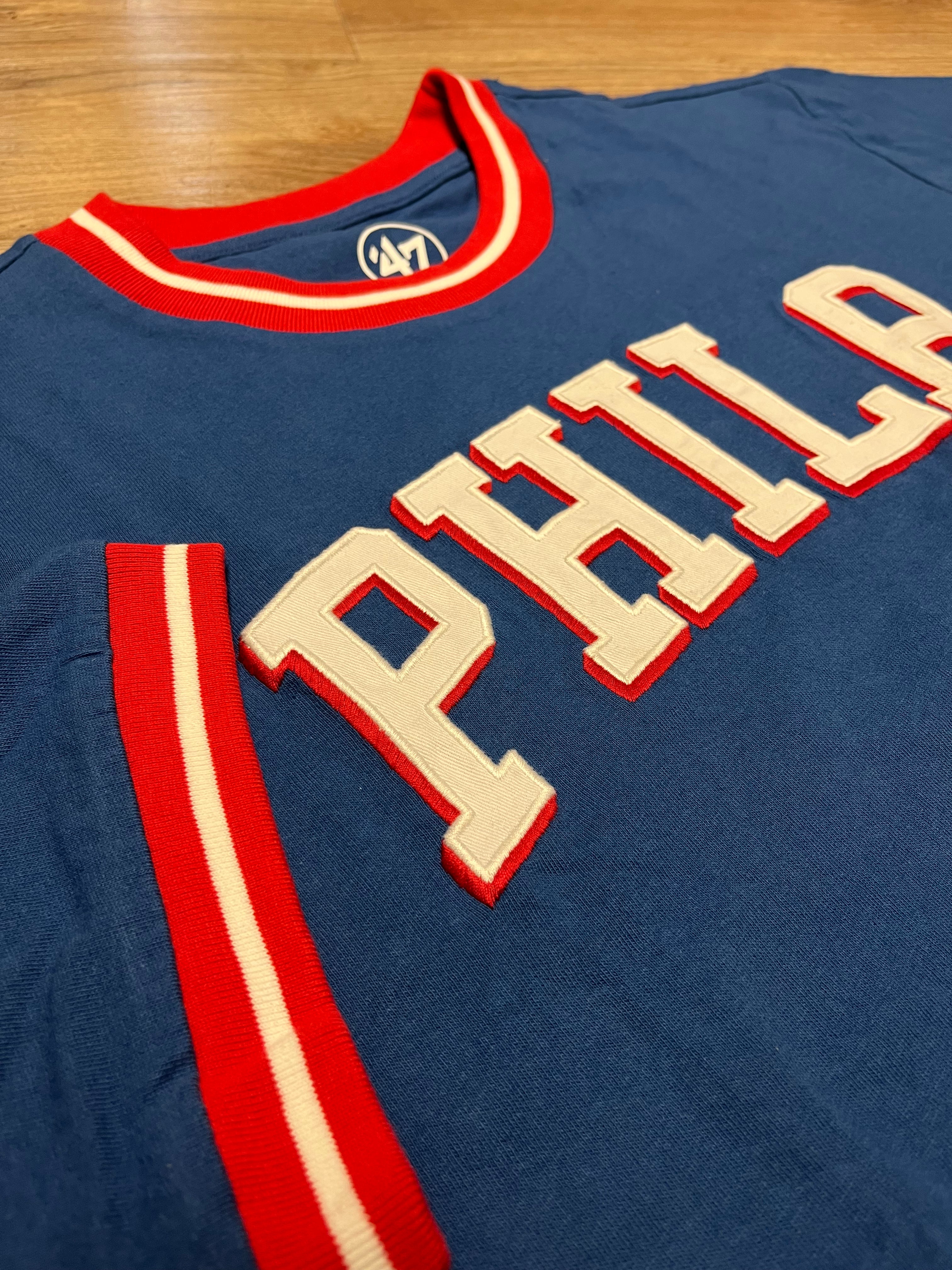 Sixers Jetty Blue Wordmark Paxton Tee