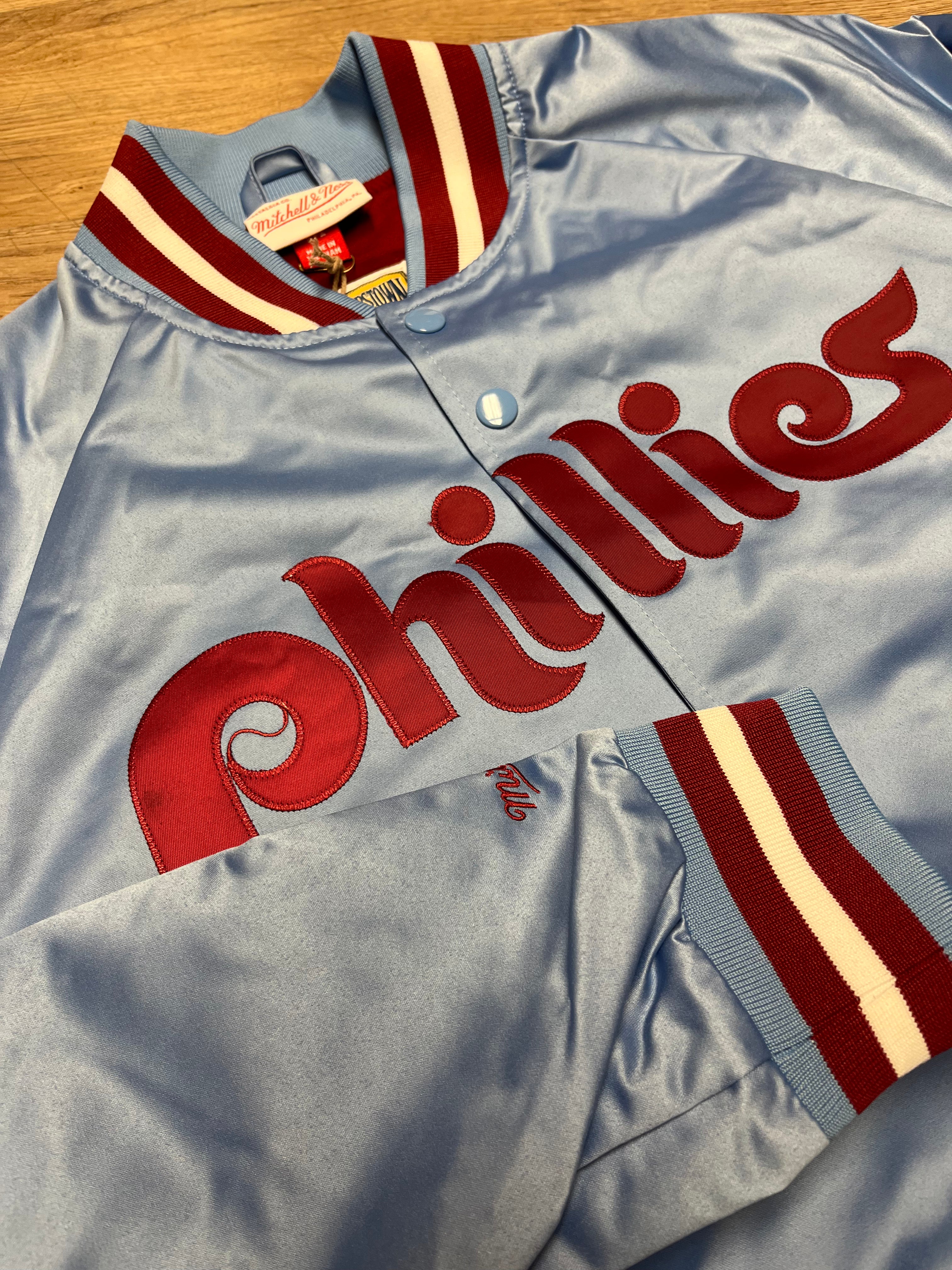 Phillies Throwback Powder Blue Lightweight Satin Jacket