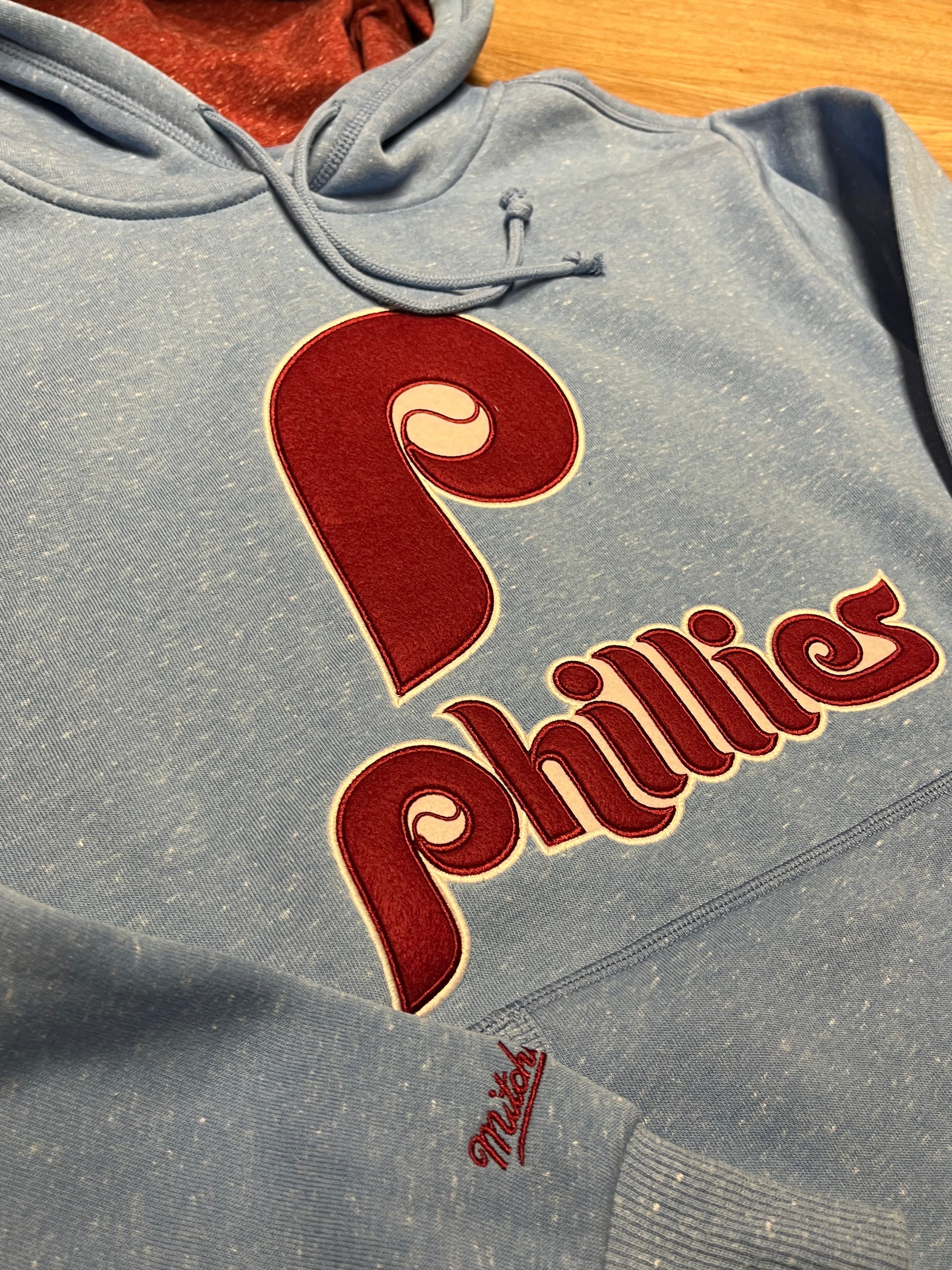 Philadelphia Phillies Snow Washed Fleece Throwback Hoodie