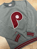 Philadelphia Phillies Snow Washed Fleece Throwback Crew