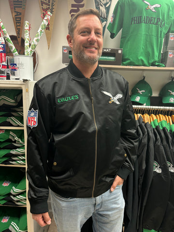 Philadelphia Eagles Team Leader Satin Bomber Vintage Jacket