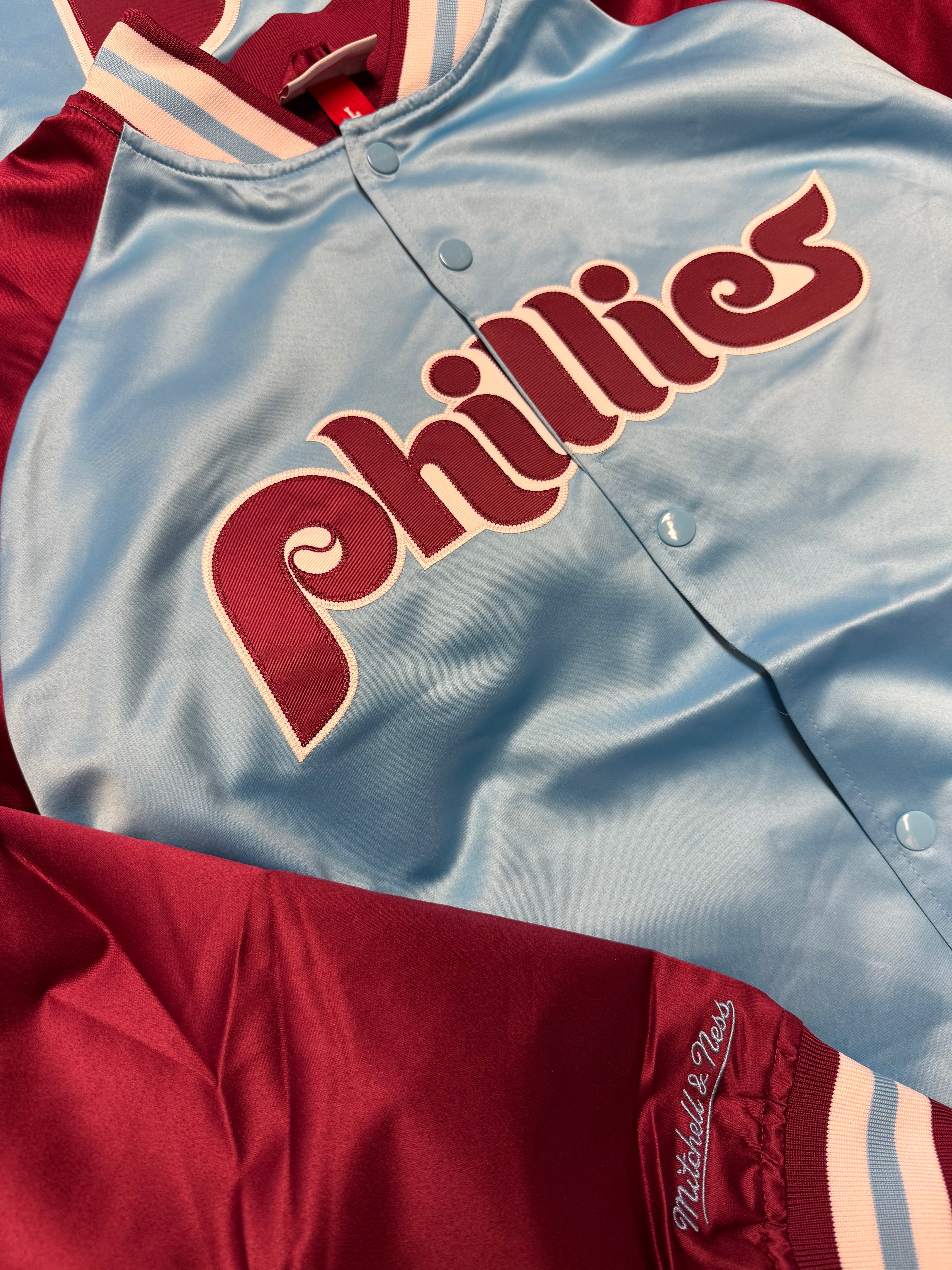 Phillies throwback double clutch satin jacket