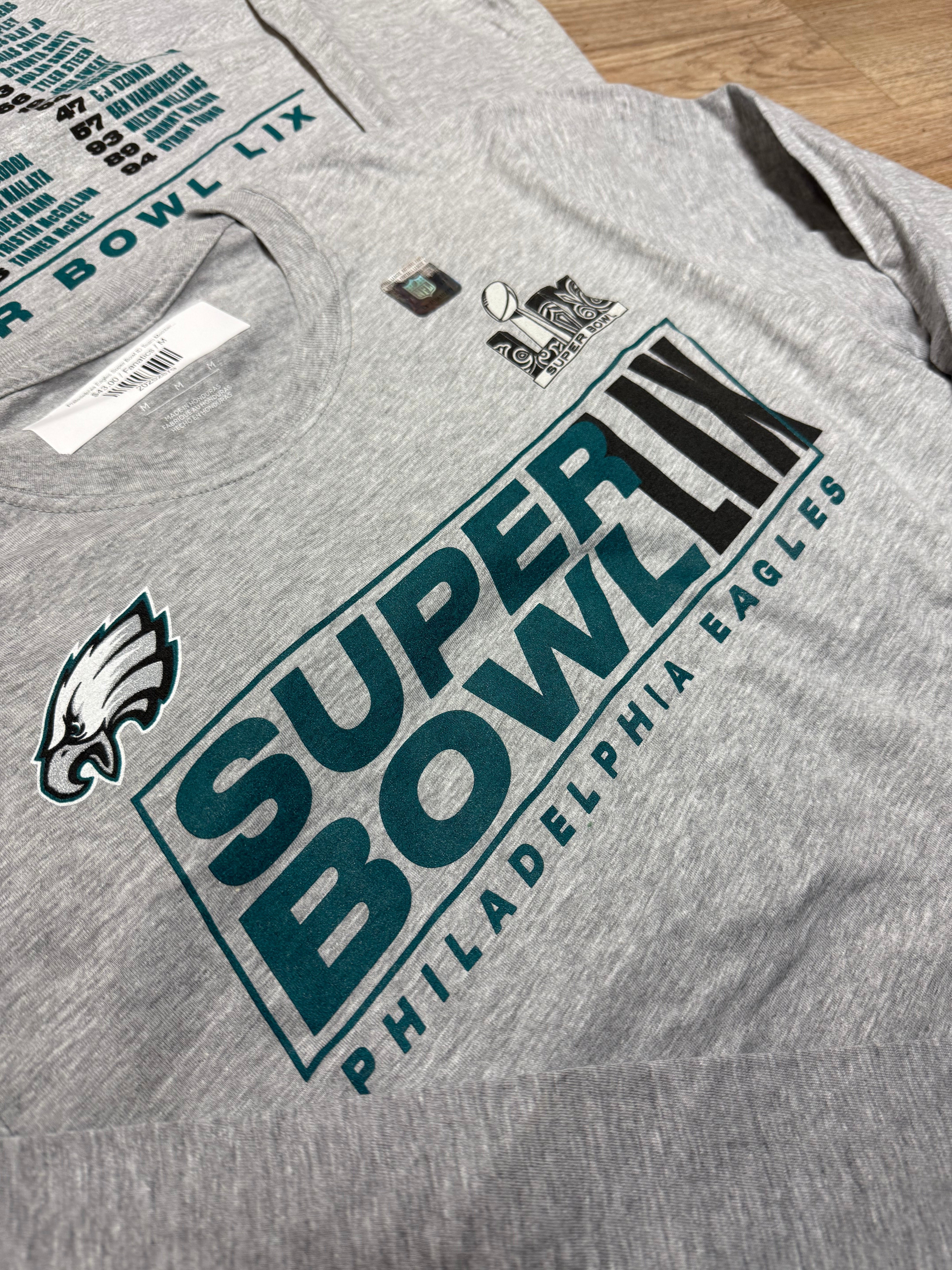 Philadelphia Eagles Super Bowl ID Team Members Roster Long Sleeve Tee