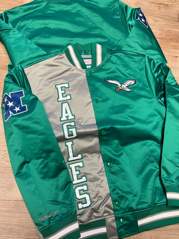 Eagles Throwback Lightweight Two Tone Satin Jacket L