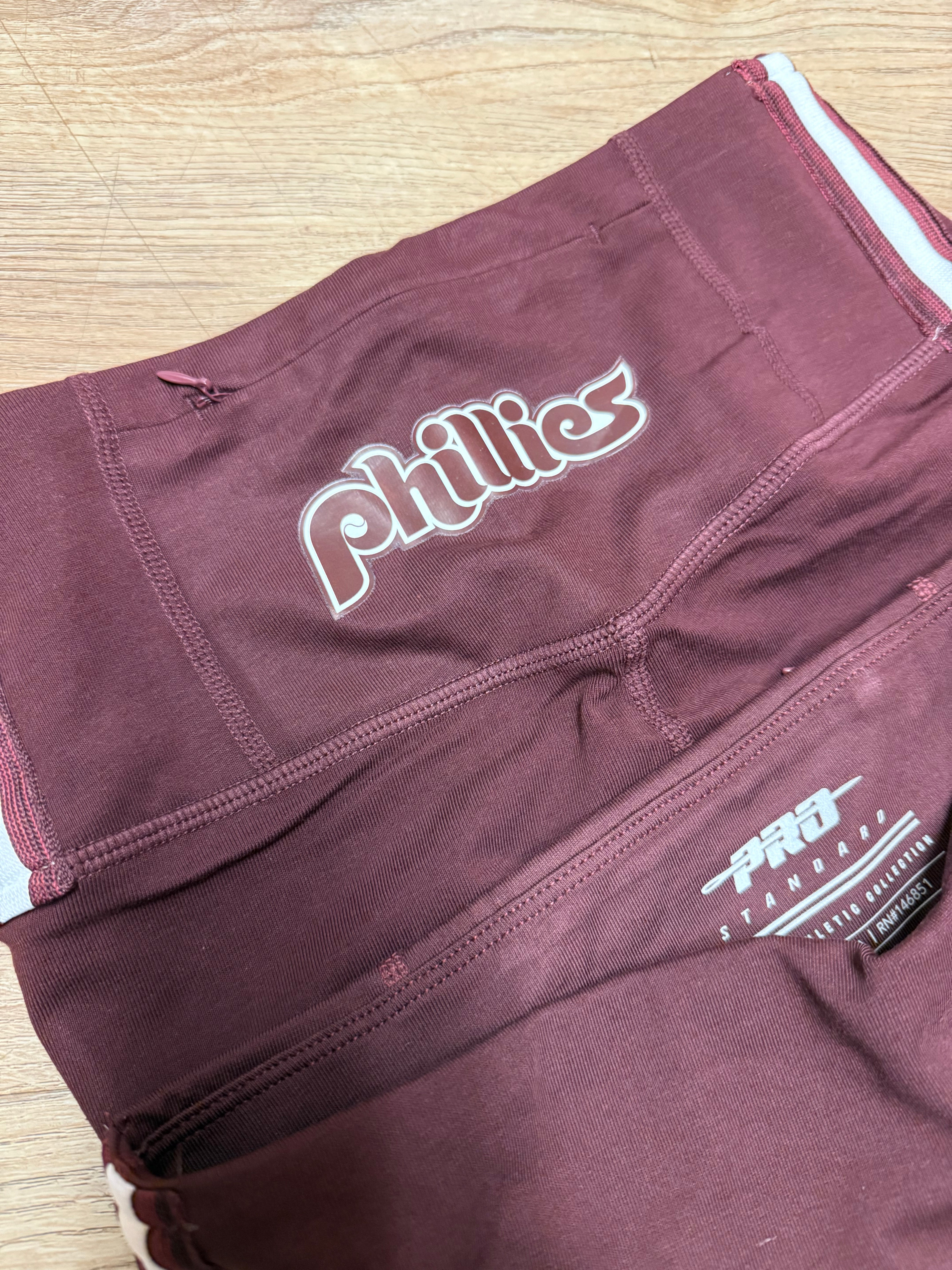 Ladies Phillies Retro Maroon Leggins